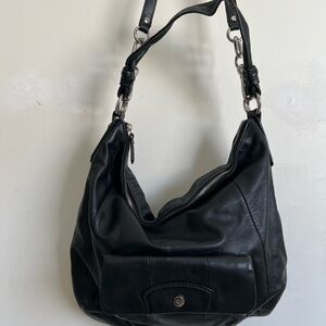 Coach Black Leather Hobo Bag